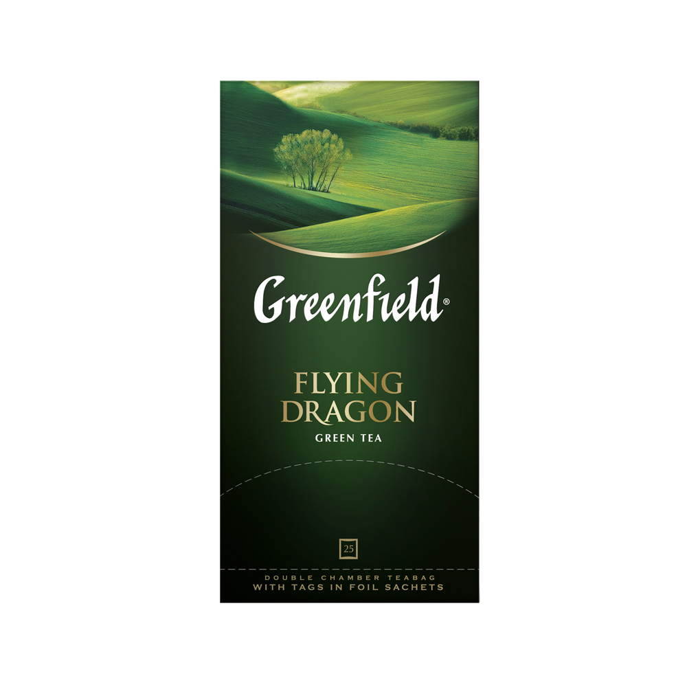 Чай Гринфилд Зеленый Дракон китайский зеленый 25 пак *10