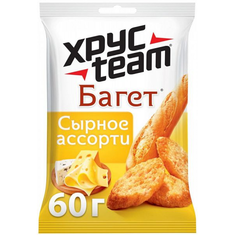 Сухарики Хрустим Багет сырное ассорти 60 г